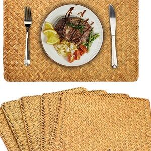 NEW All natural Seagrass Placements Handwoven Set of 6 17”x12”